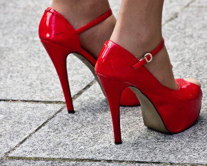 red high heel shoes